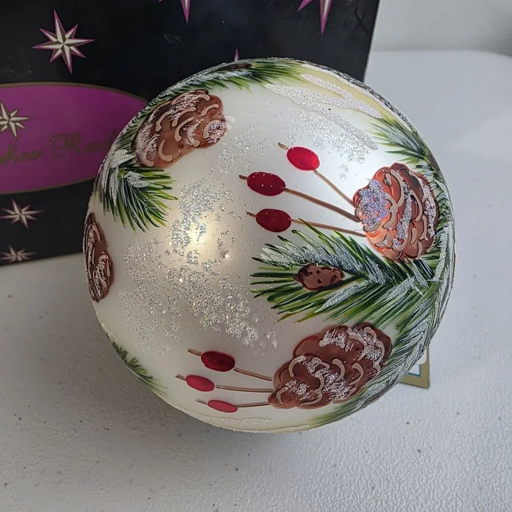 Christopher Radko Large Ball Ornament Very Rare HTF Alaska Box Handpainted New
